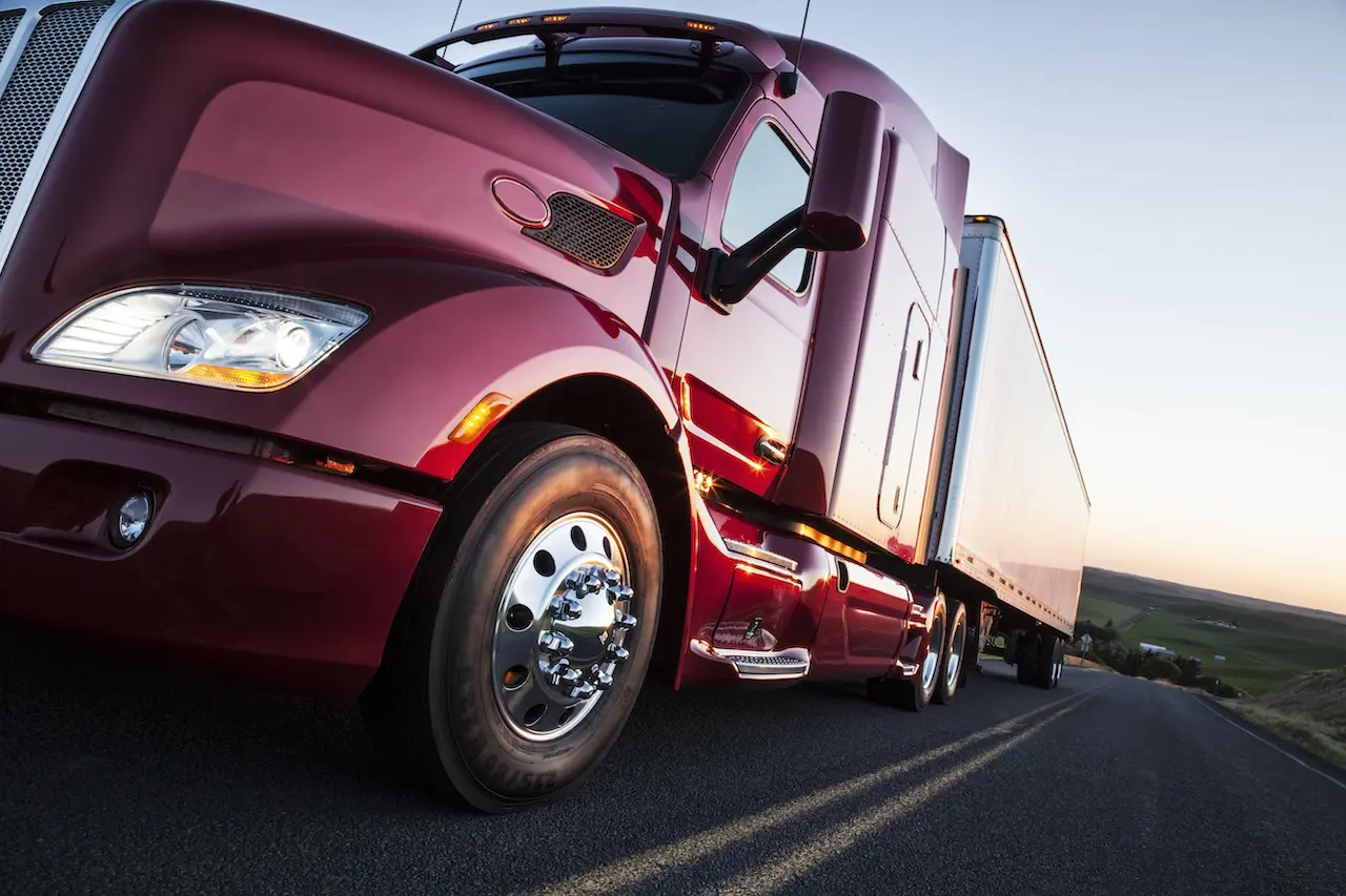 Red semi truck