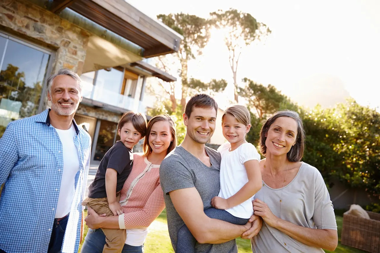A family posing for a photo
